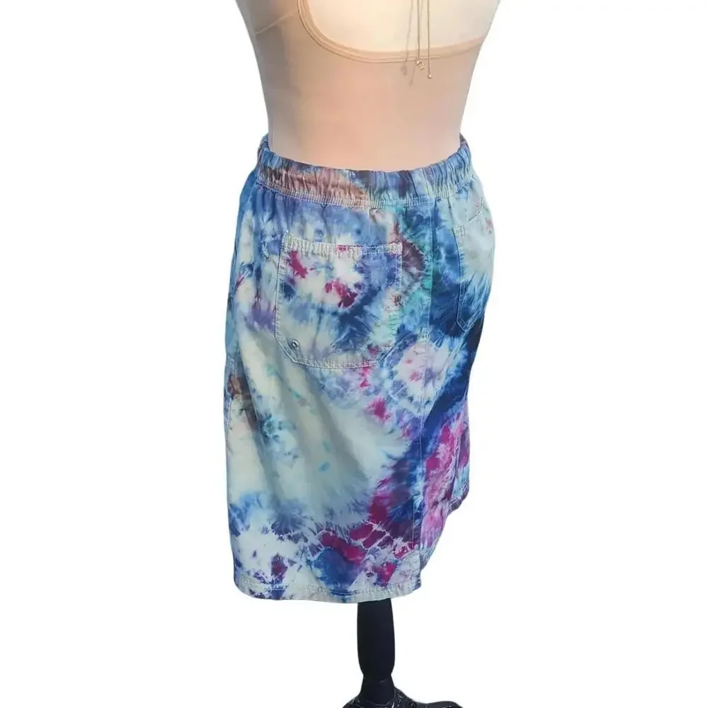 Jenny Buchannan. Reworked, 90s Knee Length, Hand Tie-Dye Skirt. Size: 10 - Picture 3 of 7